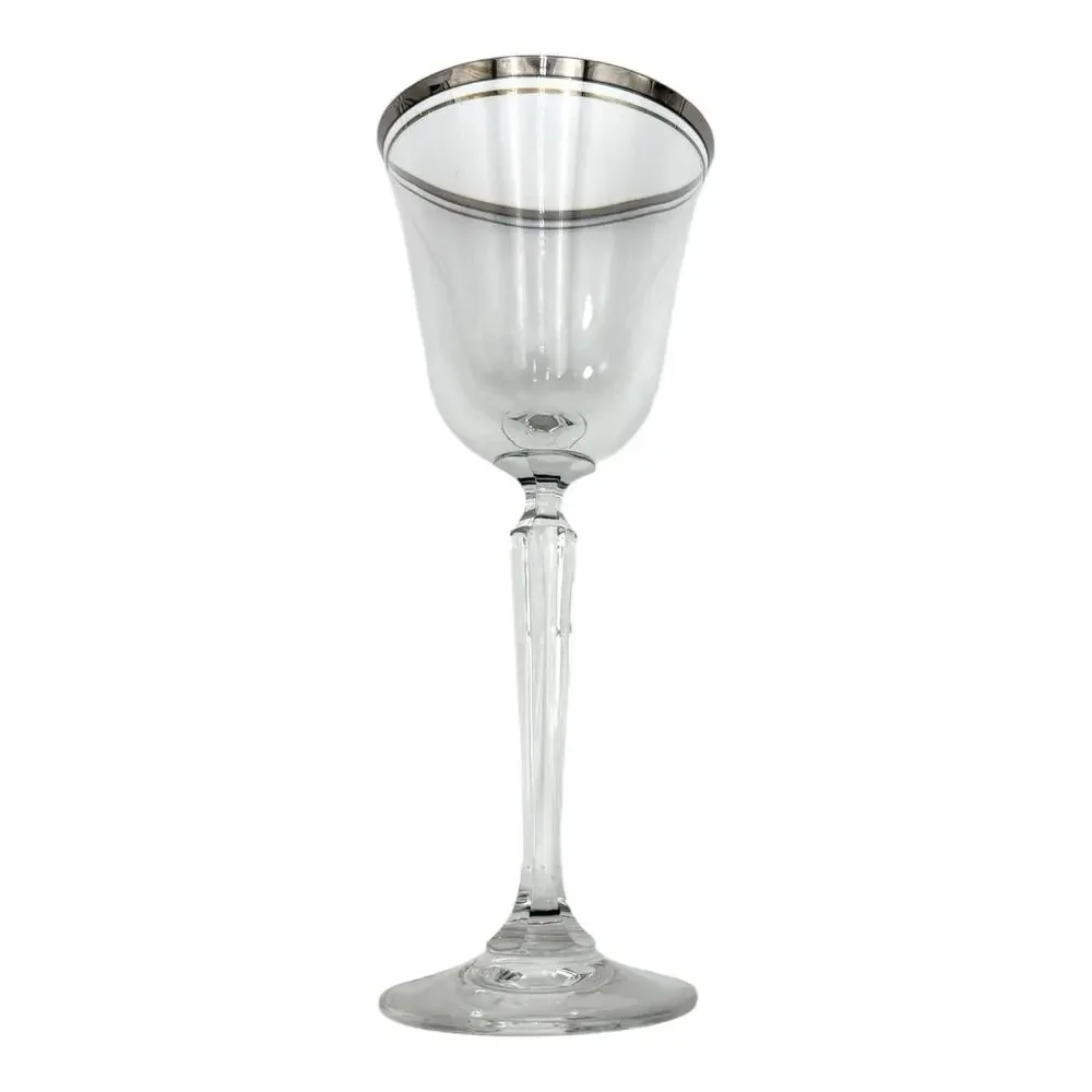 Mikasa Briarcliffe Crystal Stemware Silver Band Iced Tea Wine Glass Water Goblet